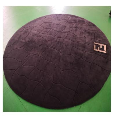 China Round shape washable high quality thick carpet for living room bed room with black or white color from xin china carpet factory for sale