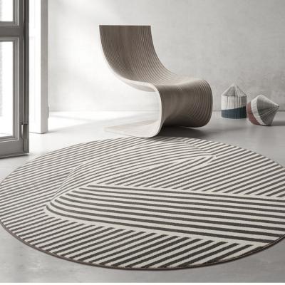 China Custom Nylon Rugs And Blankets Black And White Color Washable High Quality Machine Made Round High Pile For Home Decor for sale