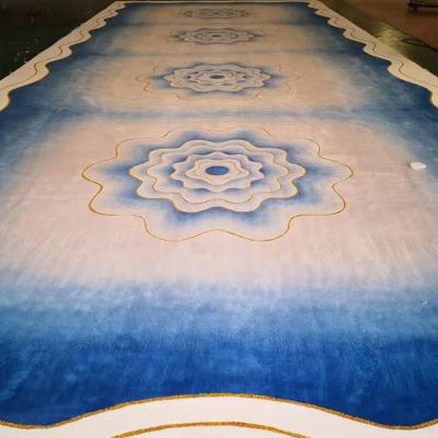 China Europe high quality hand adorned wall to wall royal blue gold carpet cover from De Xin carpet factory (DX) for sale