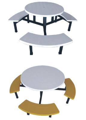 China fiberglass or FRP round dining table with stools for sale