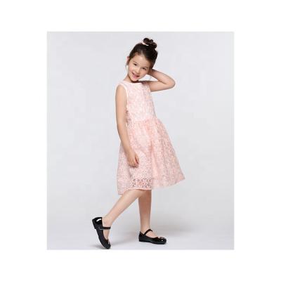 China Cute latest design sleeveless dress with lace pullovers bridesmaids dresses kids dress for sale