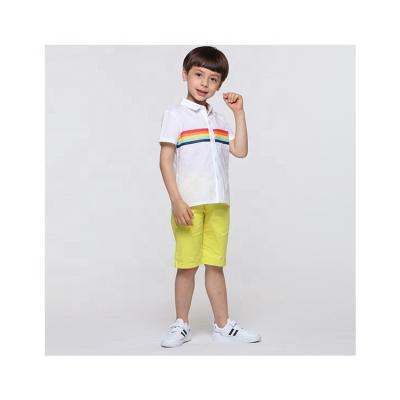 China Lowest Price Quality Cute Rainbow Striped Shirt Baby Boy Clothes Boys Clothes for sale