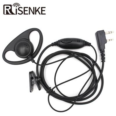 China Loop D RISENKE EH31 walkie talkie earpiece headset two pin 2 way earphone for baofeng for sale