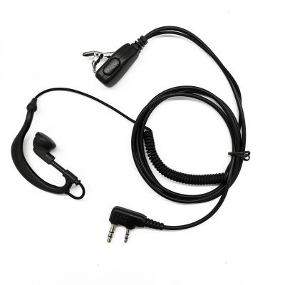 China Metal Lepel PTTs 2 Pin K Plug G D Shape Coil Cable Walkie Talkie Earpiece Two Way Radio Headset for kenwood for sale