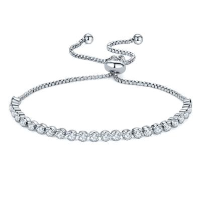 China TRENDY Fashion Adjustable Silver Plated Crystal Natural Beaded Handmade Pull Bracelet for sale