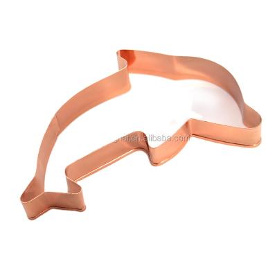 China Sustainable Colored Copper Coated Dolphin Shape Copper Cookie Cutter for sale