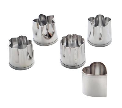 China Sustainable Stainless Steel 5 Pcs Mini Vegetable and Fruit Cookie Cutter Set for sale