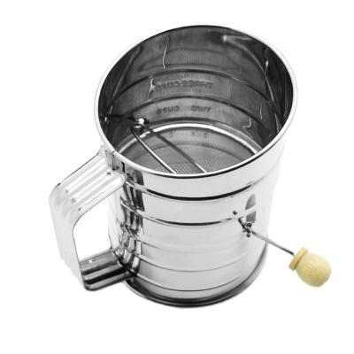 China Sustainable Stainless Steel Flour Sieve Rotary Crank Flour Sieve for sale