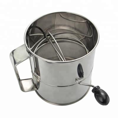 China Sustainable Rotary Crank Flour Sieve Baking Machines Stainless Steel Flour Sieve for sale