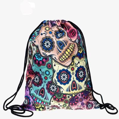 China Wholesale PUNCH Print Drawstring Bag Women Travel Bag Fashion Teenager Girls Canvas Softback Female Storage Bag for sale