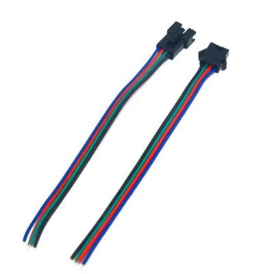 China RGB Led Strip Light Cable 4 Pin German Connector 15cm 12V 24V DC Male Female 4 Pins RGB Led Strip Connector for sale