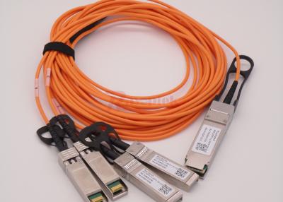 China Telecom Networking 40G Active Optical Cable 7m AOC QSFP 4xSFP for sale