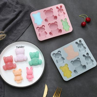 China Viable Hot Sale Cartoon Animal Visualize Silicone Cake Mold Silicone DIY Chocolate Molds Baking Tools for sale