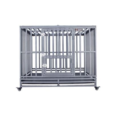 China Profession Manufacturer Wholesale Stainless Steel Breathable Dog Cage Black Pet Cage House for sale