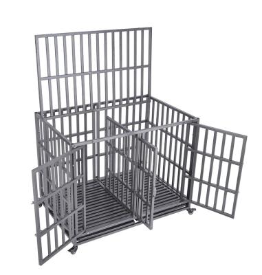 China Breathable Galvanized Cube Dog Cage Two Doors Large Size Good Quality Dog Kennel for sale