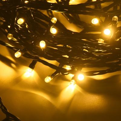 China Joinable Customizable Plug In 200leds Gold Static Yellow LED Color 24V 20M Fairy String Light Rainproof Christmas December for sale