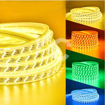 China Office factory supply high voltage flexible led strip lights 220v 110v 2835 180leds waterproof 100 meters per roll for wall surface for sale