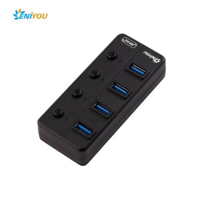 China High Speed ​​Mobile Devices OEM Factory Data Transfer 5Gbps 4 Port USB Hub With 80cm USB Cable for sale