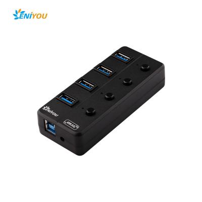 China Mobile Device Manufacturer OEM 4 Port USB Hub With Switches , 80 Cm USB 3.0 Cable for sale