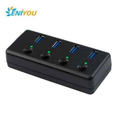 China Mobile Devices Shenzhen Manufacturer High Quality Superspeed 4 USB 3.0 Port Hub With Switch for sale