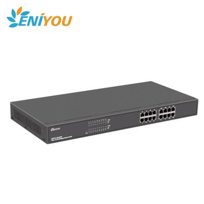 China SNMP Aluminum Alloy Rack Mounted 16 Port 1000 Mbps Ethernet Switch Hub for sale