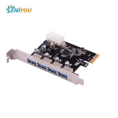 China Desktop PCI Express PCIe USB 3.0 Hub Adapter 4 Port Controller USB3.0 USB 3 0 PCI e PCIe Express 1x 4 USB 3.0 PCIE Port Expansion Card for sale