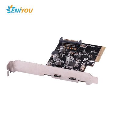 China PCI Card usb3.1 10Gbps Desktop 2 PCI-e Express 4x Ports USB 3.1 Type-C to SuperSpeed ​​Type C Adapter with PCIe Low Profile Bracket for sale