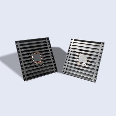 China Contemporary Square stainless steel gray silver grille floor drain for bathroom balcony toilet for sale