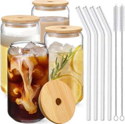 China Modern Factory direct selling heat-resistant transparent glass cup with straw Coke cup juice cup for sale