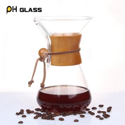 China WITH LID High quality 400ml/600ml/800ml heat-resistant borosilicate glass coffee pot with stainless steel filter for sale