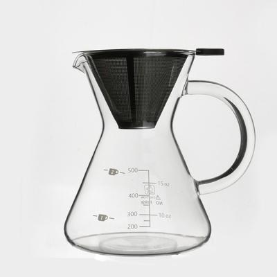 China WITH LID New type heat-resistant glass coffee pot Transparent coffee pot with handle for sale