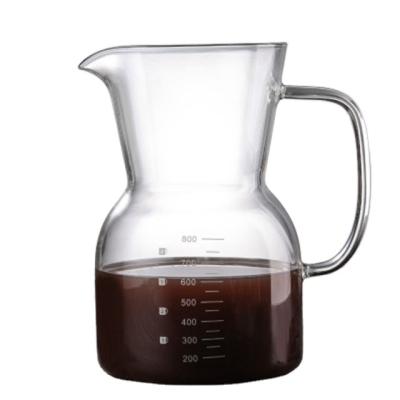 China With Scale Tray Large capacity glass coffee pot High borosilicate glass with handle Stainless steel leakage for sale