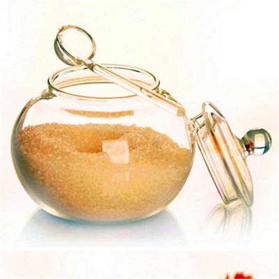 China Sustainable Factory direct selling glass storage tank catering seasoning tank With glass spoon for sale