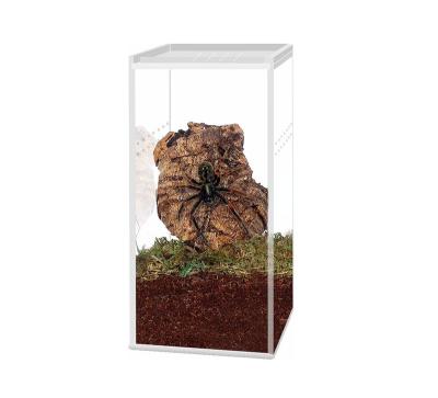 China BSCI Acrylic Animal Pet Cage Reptile Plant Mini Greenhouse Turtle Trap Box Breeding Breathable Plastic Wild Large Holding Box for sale