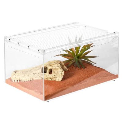 China BSCI Factory Breathable Pet Cage China Acrylic Reptile Breeding Cages To Protect Against Breaking Prison For Lizard Acrylic Box With Magnet for sale