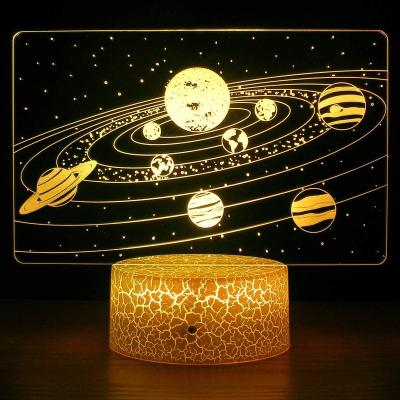 China Modern BSCI Factory Solar System 3D Optical Illusion Lamp Universe Space Night Light for sale