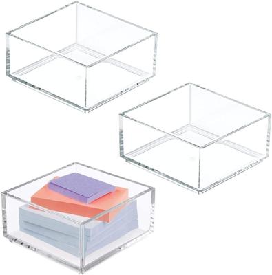 China BSCI Eco-Friendly Factory Drawer Organizer Acrylic Mini Desk Tray Acrylic Stackable Holder for Home Office for sale