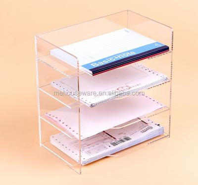 China 4 Layers Environmentally Friendly Express Display Rack Organizer Receipt Document Holder Waybill Acrylic Paper Holder for sale