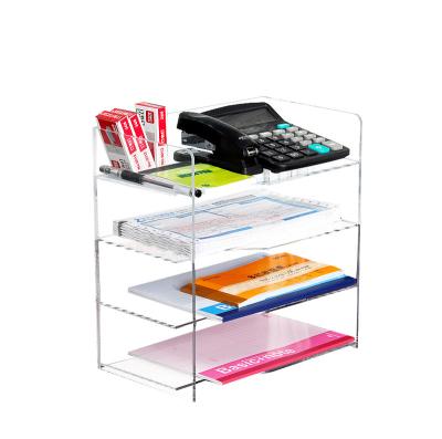 China Morden Office Organizer Document Holder Display Functional Clear Acrylic Stand for sale