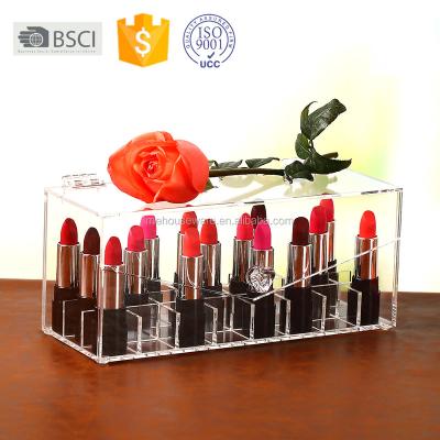 China Cosmetic Display Lipstick Display Rack Makeup Organizer With Cover for sale