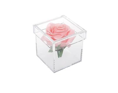 China BSCI 1 Eco-Friendly Factory Acrylic Rose Box Handmade Clear Gift Box With Lid For Valentine's Day Mother's Day Gift Box for sale