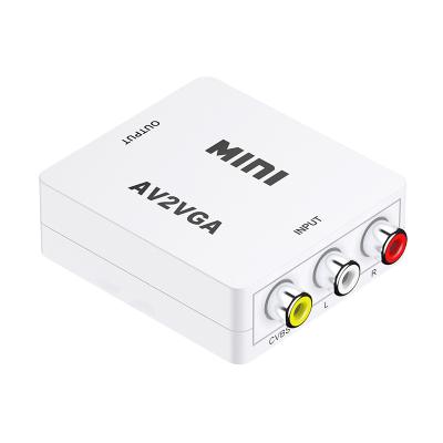 China Mini HD AV2VGA Video Converter Converter Box AV RCA CVBS To VGA Video Converter With 3.5mm Audio To PC HDTV AV2VGA Converter for sale