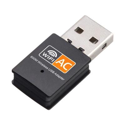 China Bulk Selling High Quality 600M Wireless USB Wlan Adapter Desktop USB Wifi Network Cards AC USB Dongle for sale