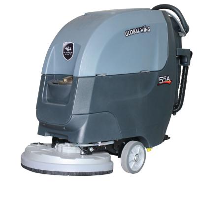 China Floor Sweeper Walk Behind Hand Push Electric Concrete Floor Scrubber Cleaning Machine for sale