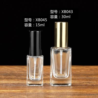 China Non Spill 30ML Perfume Bottle Spray Perfume Bottle High Grade Spiral Mouth Glass Rectangular Perfume Bottle for sale