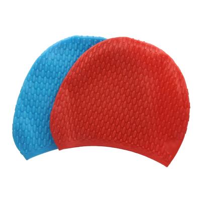 China Chinese Multicolor Water Drop Cap Factory Swimming Cap Silicone Hearing Protection Waterproof Swimming Hat for sale