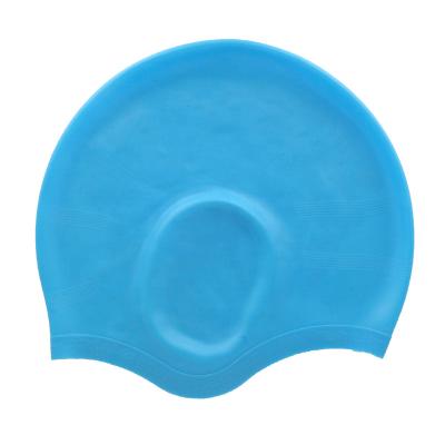 China 100% Multi-color Waterproof Swimming Hat Swimming Cap Ear Protection Silicone Enlarged And Lengthened Adult Hat for sale