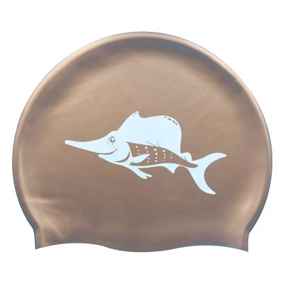 China Wholesale Waterproof Customize Printing 100% Silicone Swim Caps Waterproof Swimming Cap Kids Swimming Cap For Adult for sale