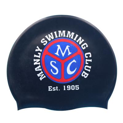 China Waterproof Stain Printed Swim Cap Wrinkle Proof Swim Hat Increased Elastic Swim Caps for sale