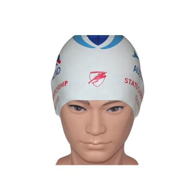 China Custom Logo Printed Swimming Cap Adult Waterproof Seamless Waterproof Swimming Caps Swimming Caps for sale